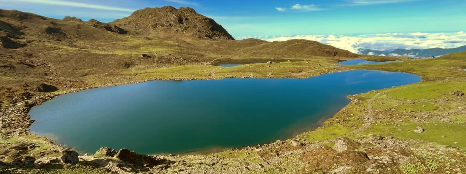 Mountain and lake views during the Panch Pokhari Trek