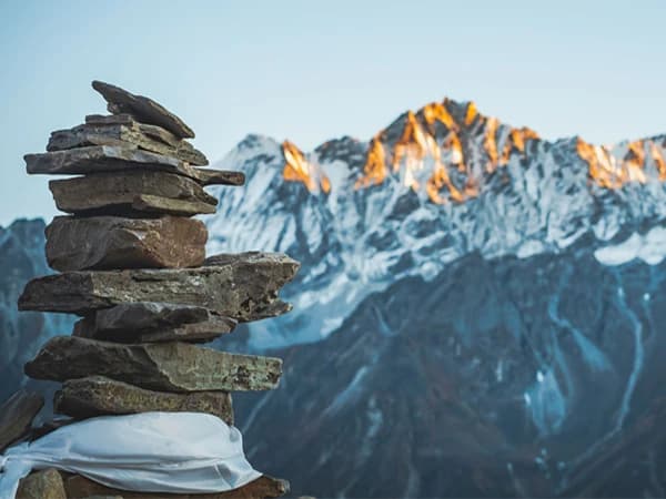 Panoramic view of Langtang Valley, showcasing majestic Himalayan peaks